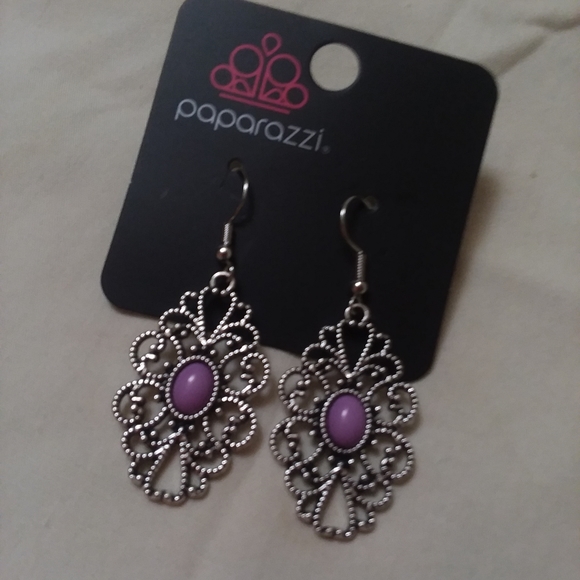Over the pop purple earrings - Picture 1 of 1